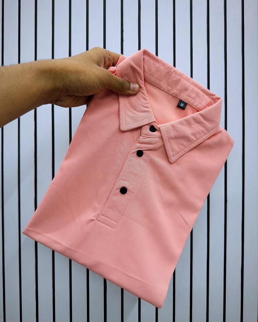 Blush Peach Polo Tee