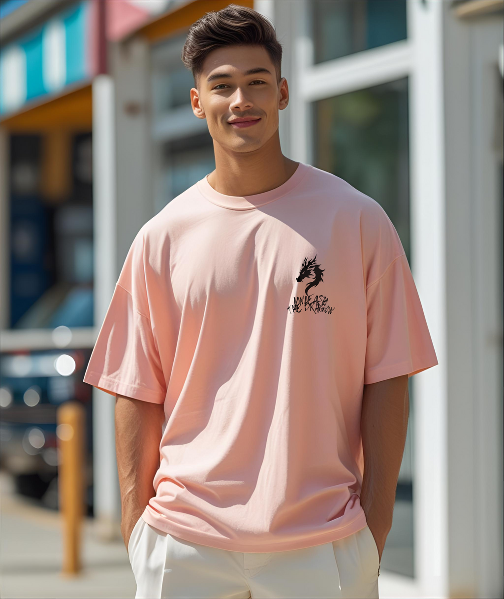 Cottonhedge Unleash The Dragon Oversized T-Shirt for Men