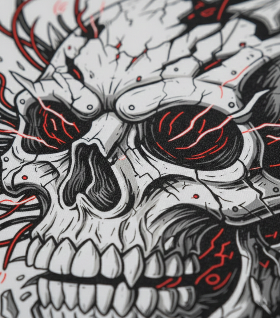 Cottonhedge Skull Graphic Oversized T-Shirt for Men