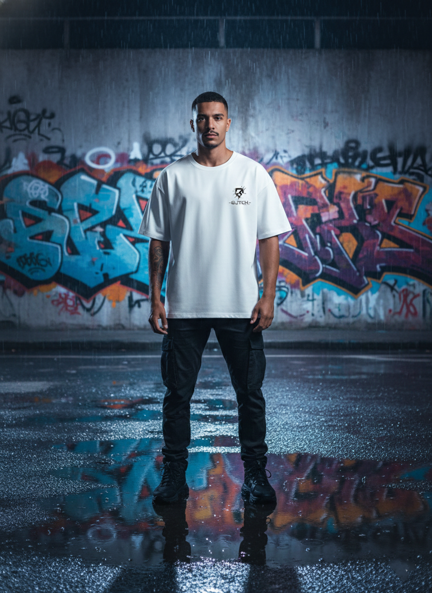 Cottonhedge Skull Graphic Oversized T-Shirt for Men