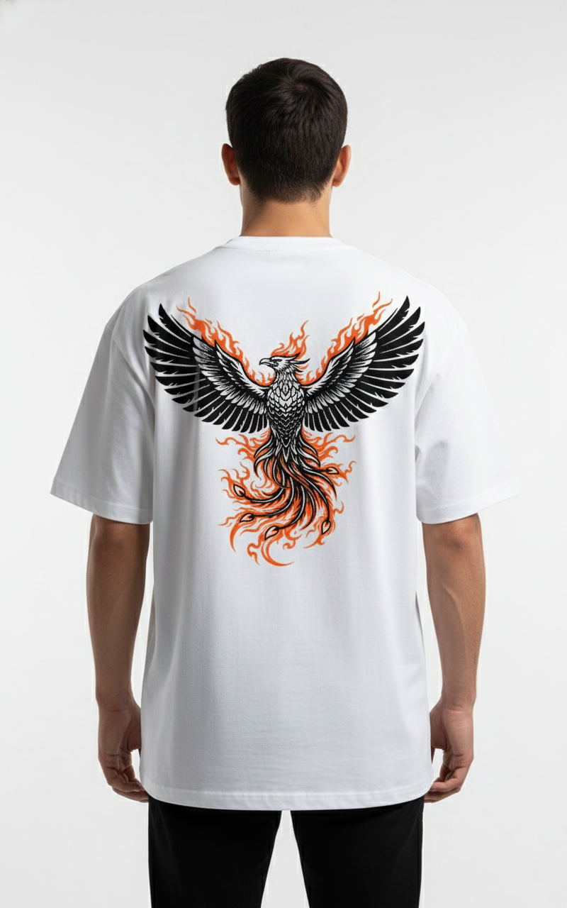 Cottonhedge Phoenix Graphic Oversized T-Shirt for Men