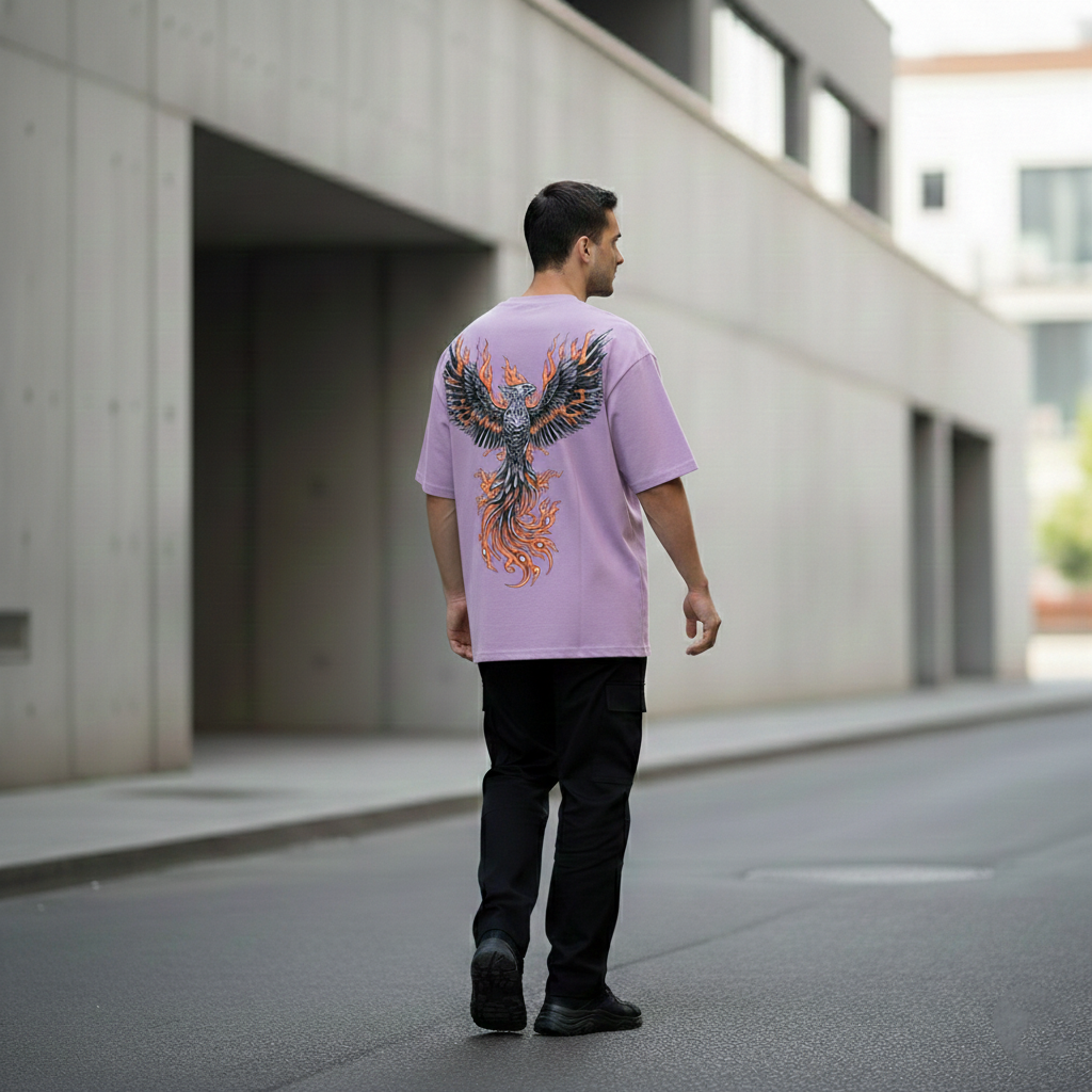 Cottonhedge Inferno Phoenix Oversized T-Shirt for Men
