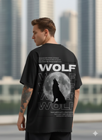Cottonhedge Midnight Wolf Oversized T-Shirt for Men