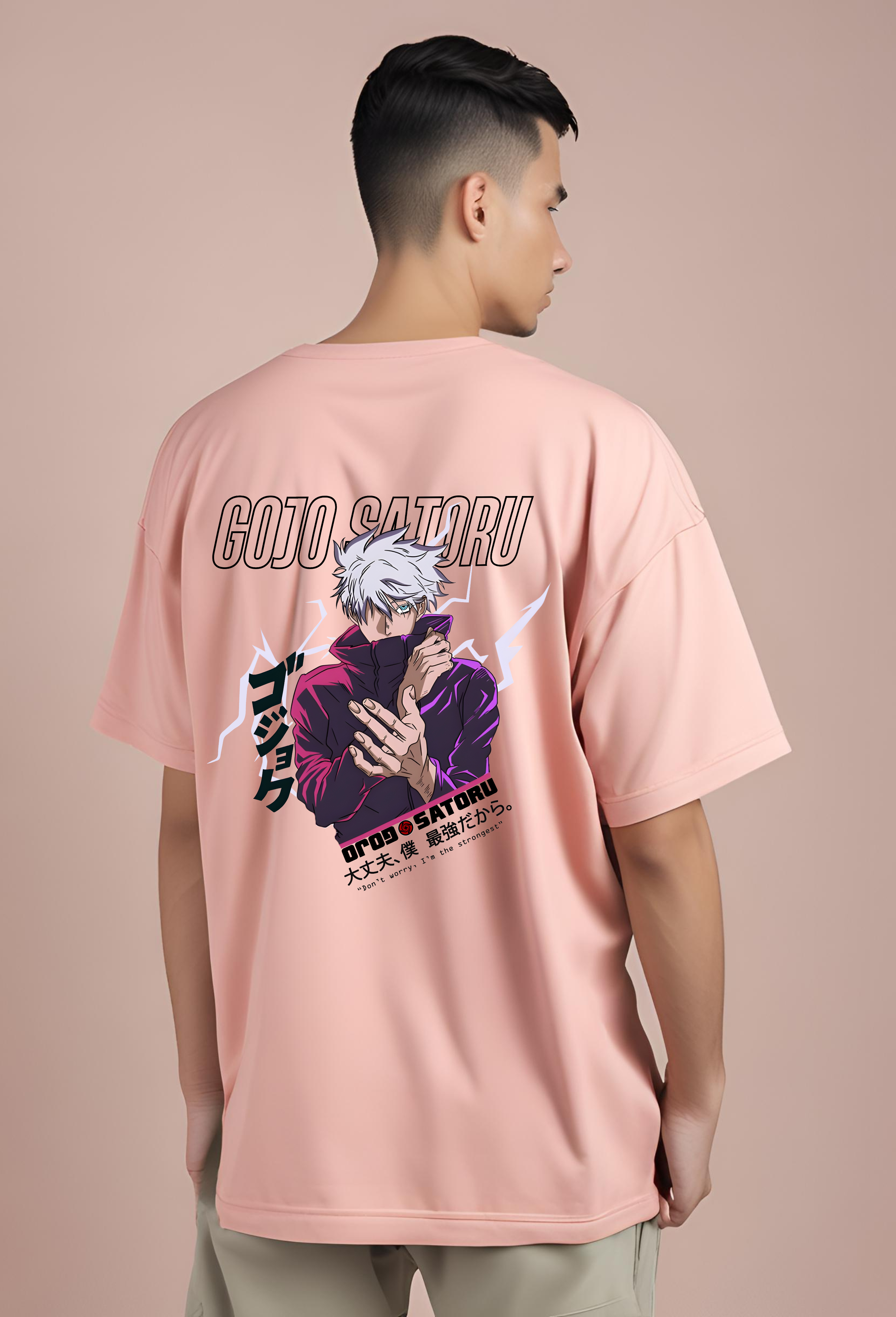Infinity Sorcerer Gojo Satoru Peach Tee