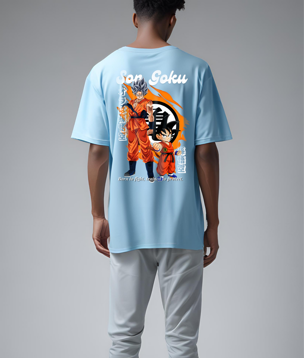 Son Goku Classic Anime Tee – Sky Blue