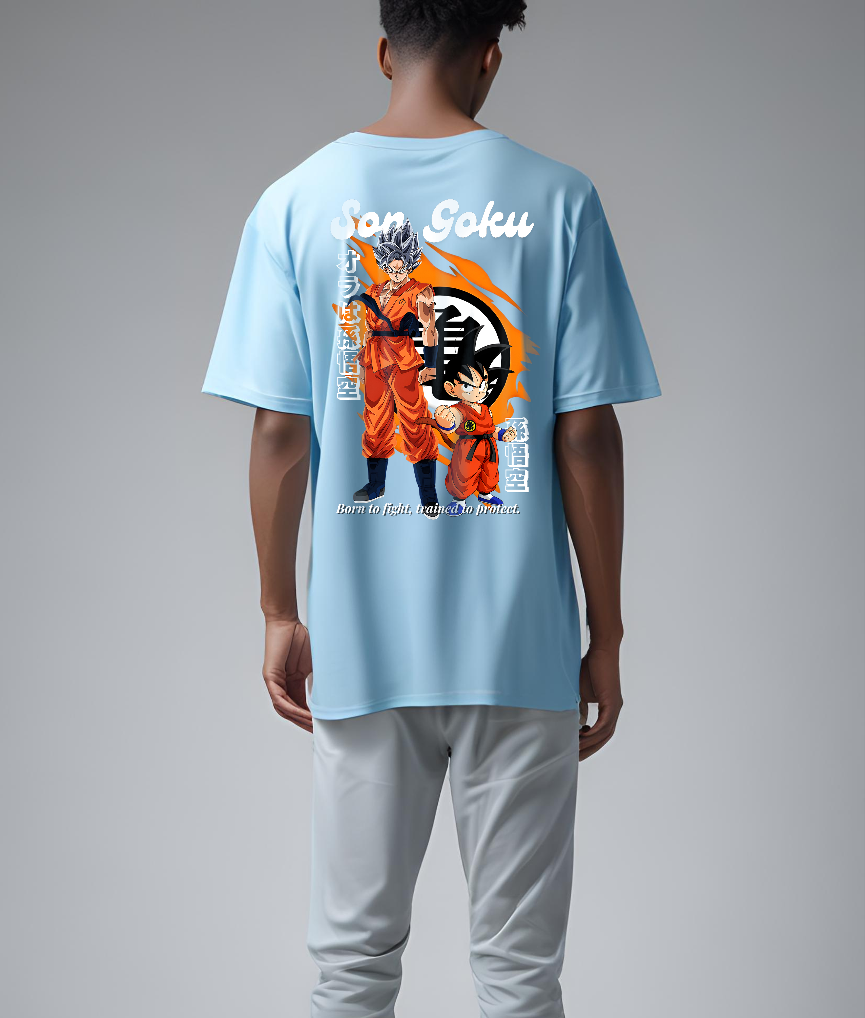 Son Goku Classic Anime Tee – Sky Blue