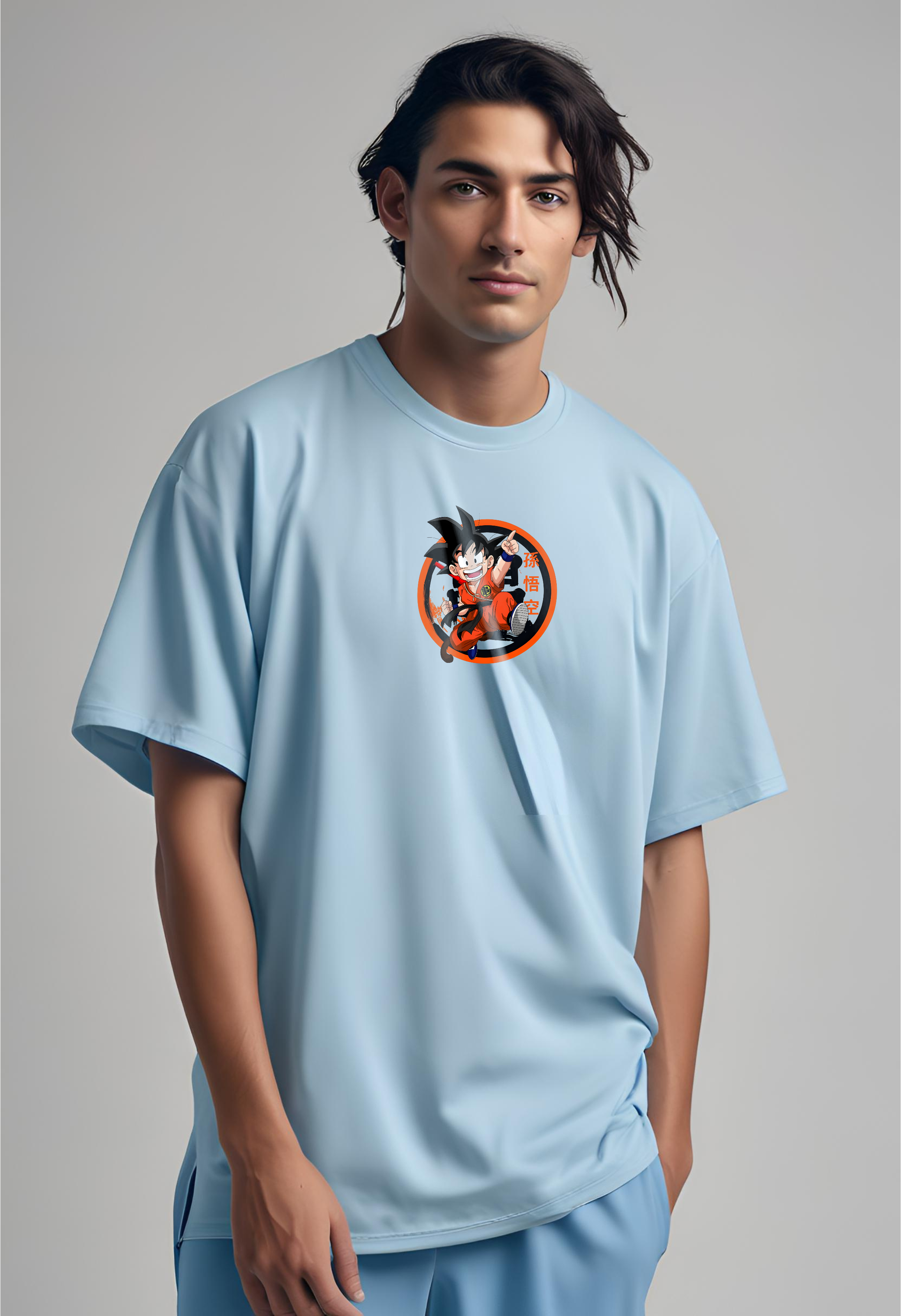 Son Goku Classic Anime Tee – Sky Blue