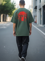 Cottonhedge Rising Sun Torii Oversized T-Shirt for Men