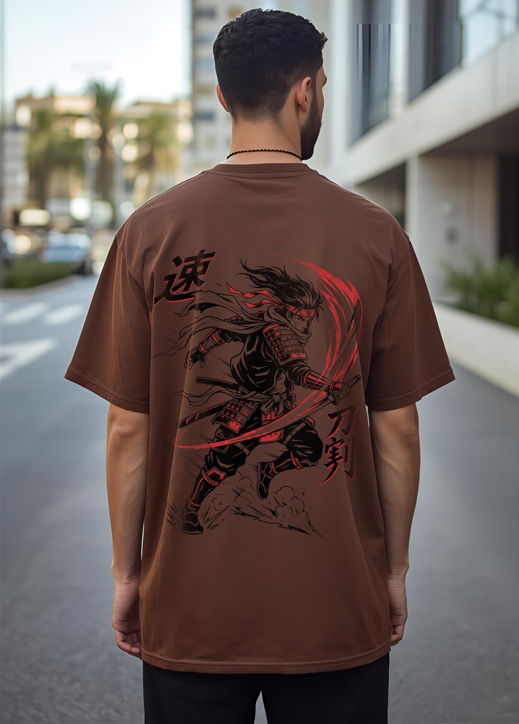 Cottonhedge Crimson Ronin Oversized T-Shirt for Men