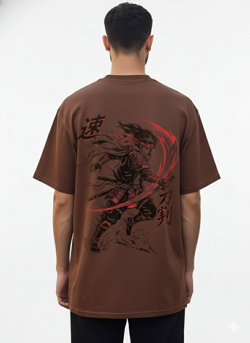 Cottonhedge Crimson Ronin Oversized T-Shirt for Men