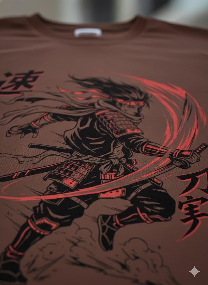Cottonhedge Crimson Ronin Oversized T-Shirt for Men