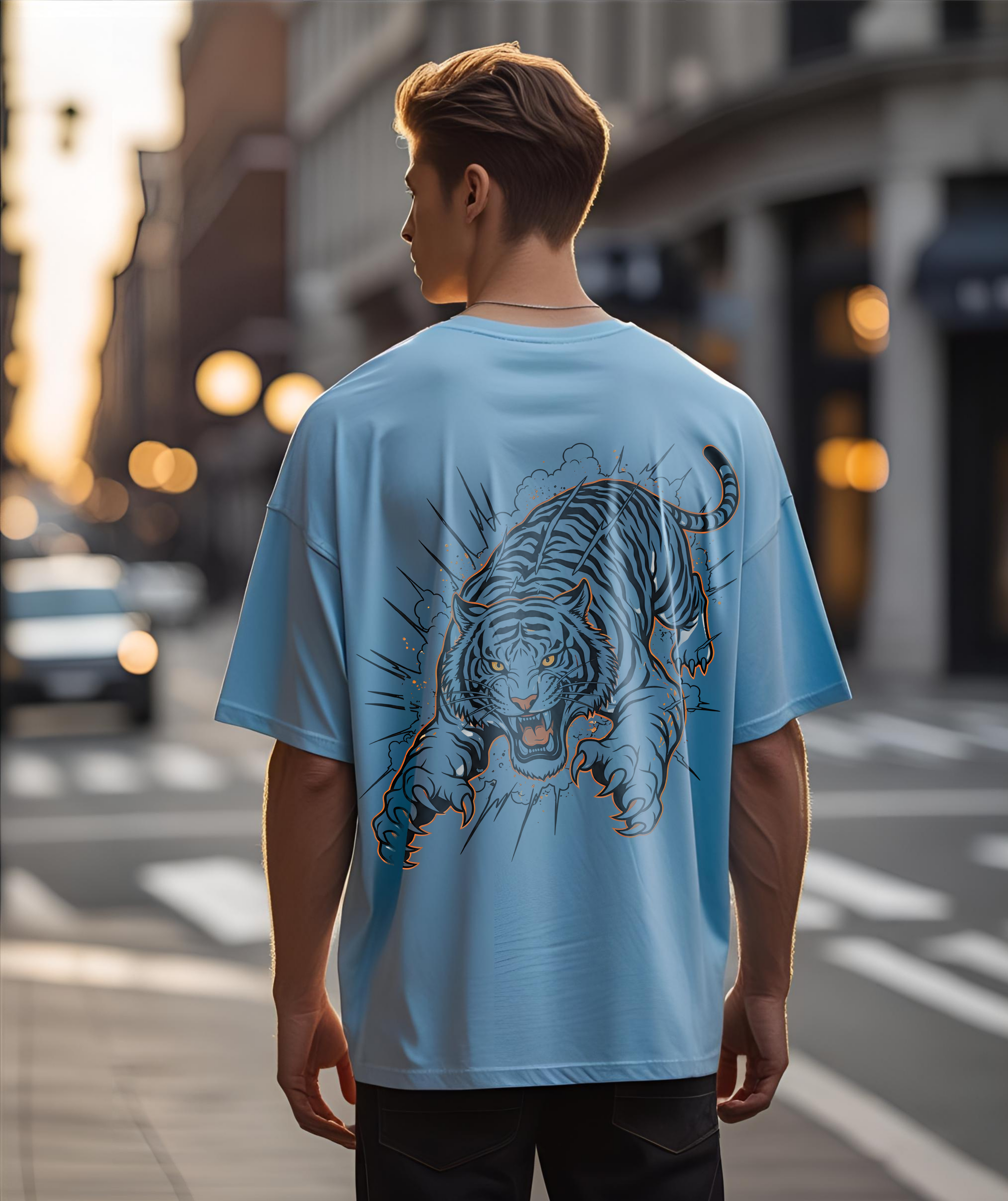Cottonhedge Unleash the predator Oversized T-Shirt for Men