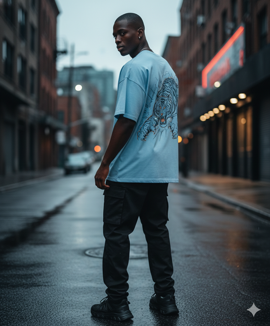 Cottonhedge Unleash the predator Oversized T-Shirt for Men