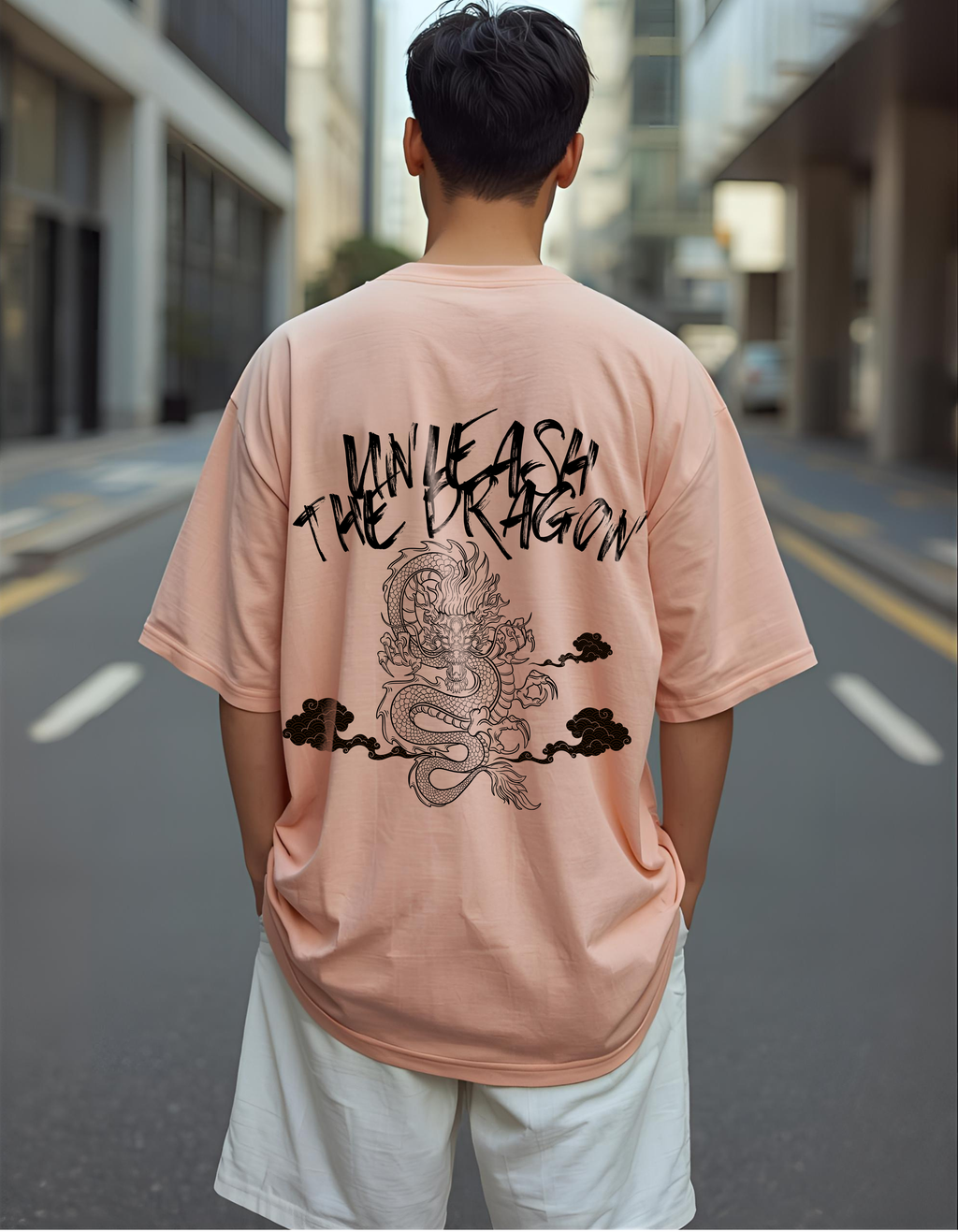 Cottonhedge Unleash The Dragon Oversized T-Shirt for Men