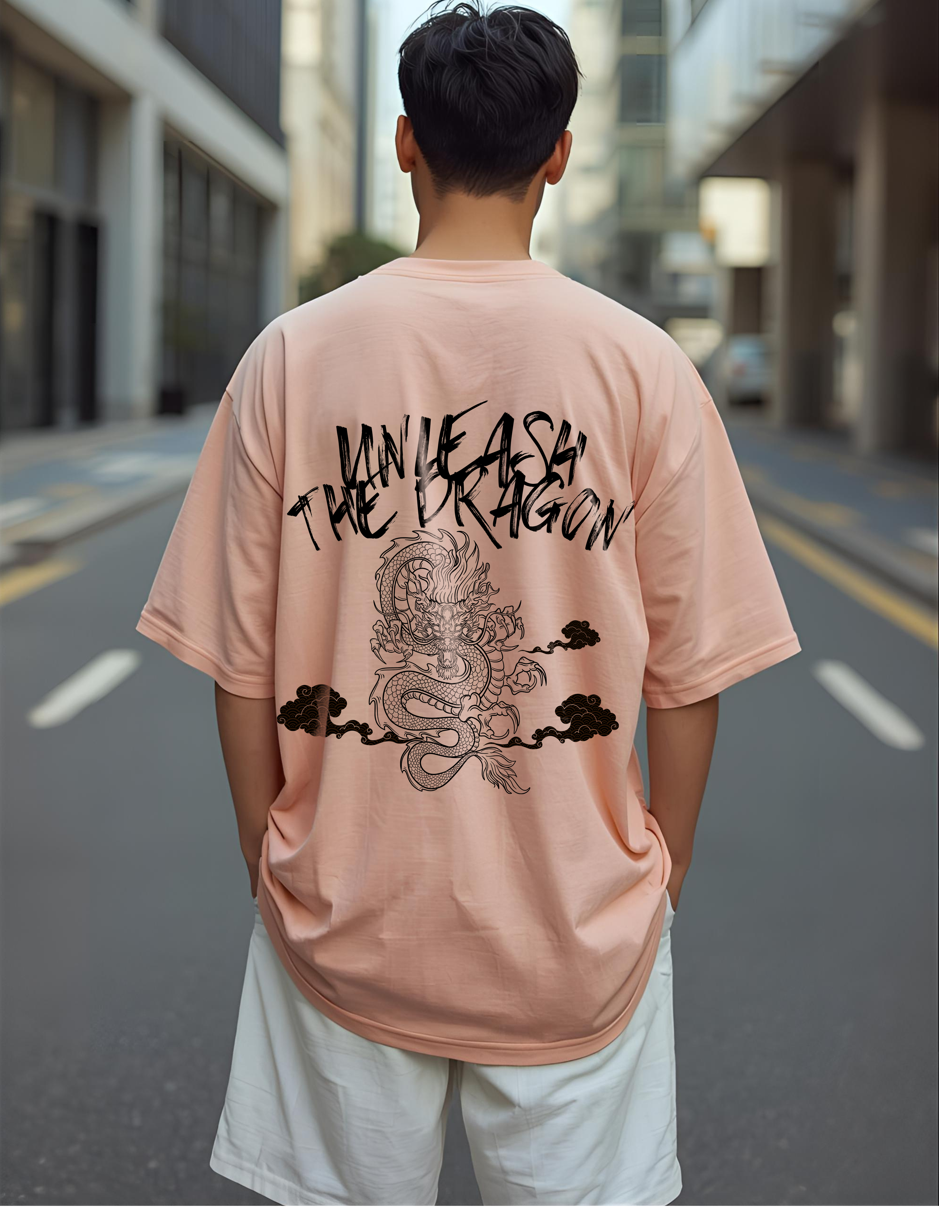 Cottonhedge Unleash The Dragon Oversized T-Shirt for Men