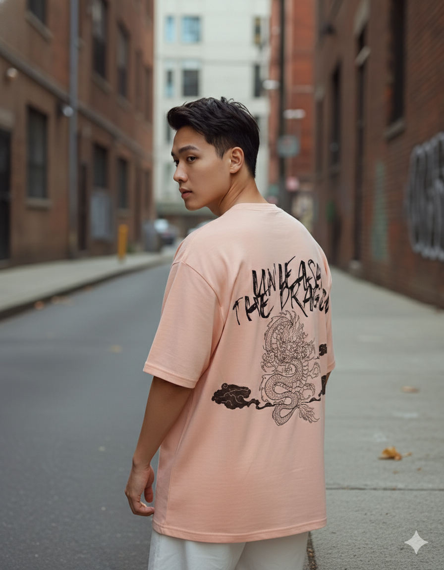 Cottonhedge Unleash The Dragon Oversized T-Shirt for Men