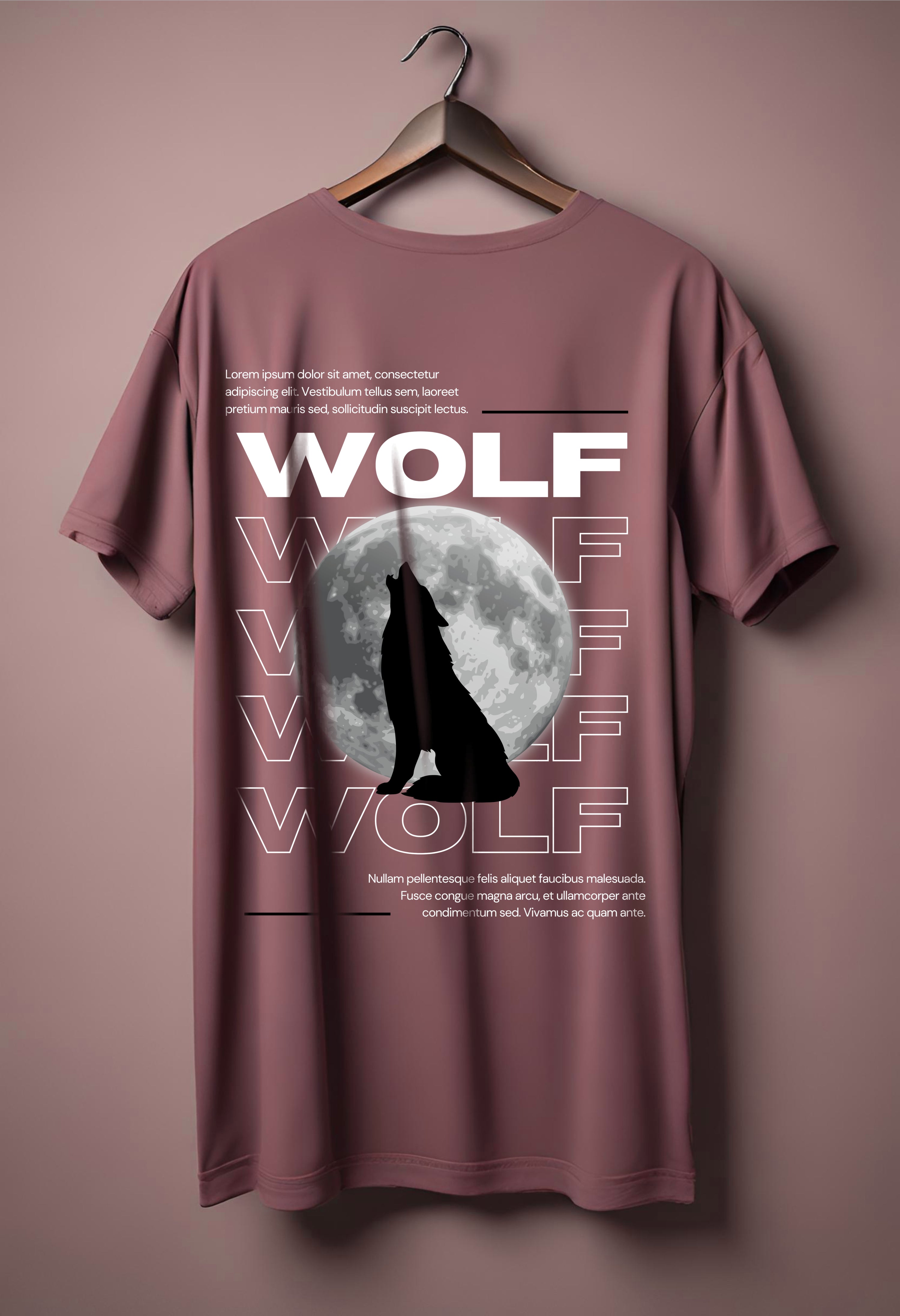 Lone Wolf Moon" Oversized T-Shirt